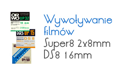 Wywoywanie filmw Super8, 2x8mm, DS8 i 16mm